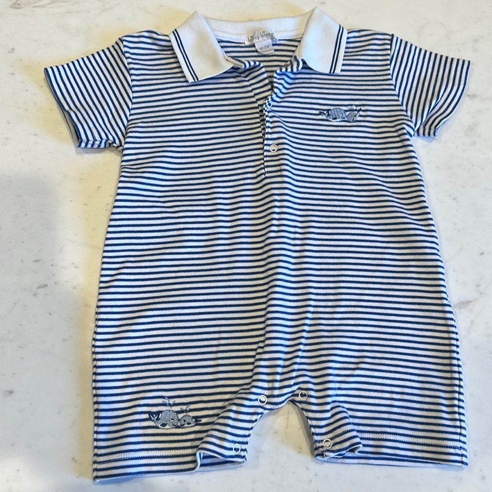 Kissy Kissy 18-24m boys romper whales stripes